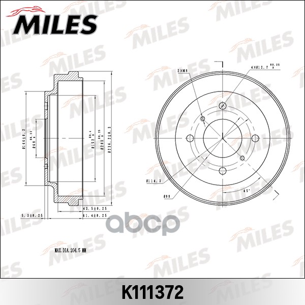 

Барабан Тормозной Nissan Almera (N16) 1.5 00- (Trw Db4349) K111372 Miles арт. K111372