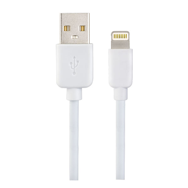 

Кабель Perfeo для iPhone, USB - 8 PIN (Lightning), белый, длина 1 м., бокс (I4604)