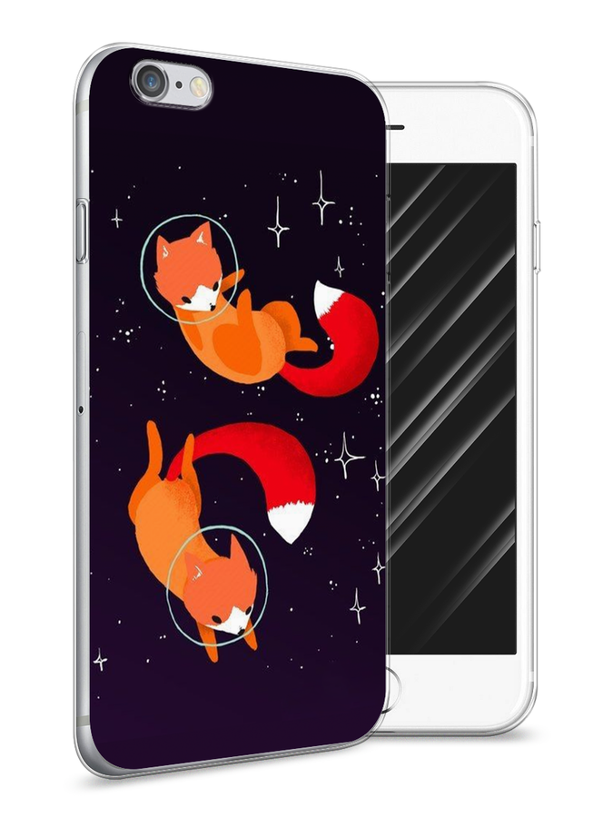 

Чехол Awog на Apple iPhone 6 / Айфон 6 "Лисы космонавты", Разноцветный, 10450-4