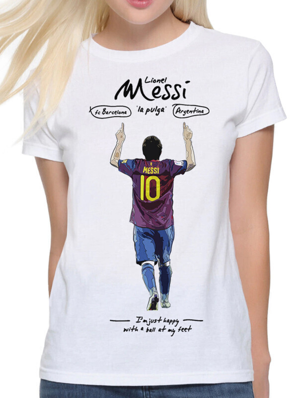 

Футболка женская Dream Shirts Лионель Месси Женская 10010911 белая L, Лионель Месси Женская 10010911