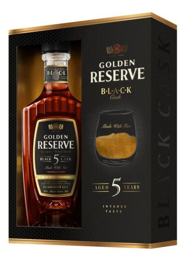 

Коньяк Золотой Резерв Black Cask 5 Years Old 500 мл + Стакан