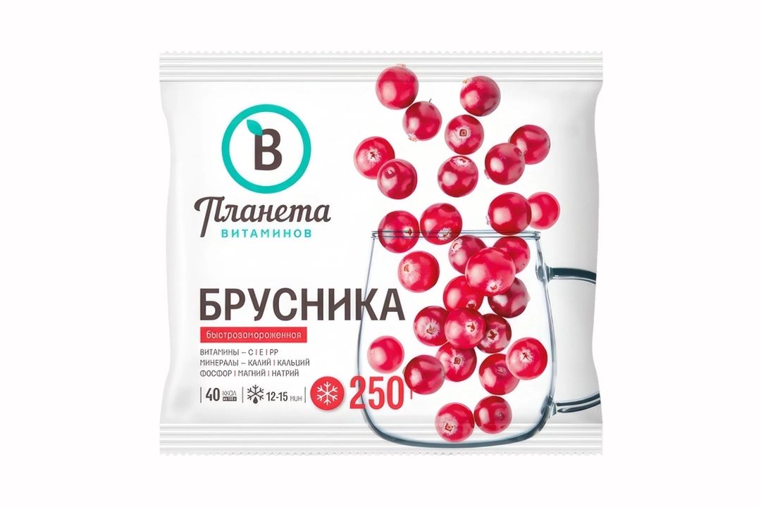 Брусника Планета Витаминов замороженная 250 г