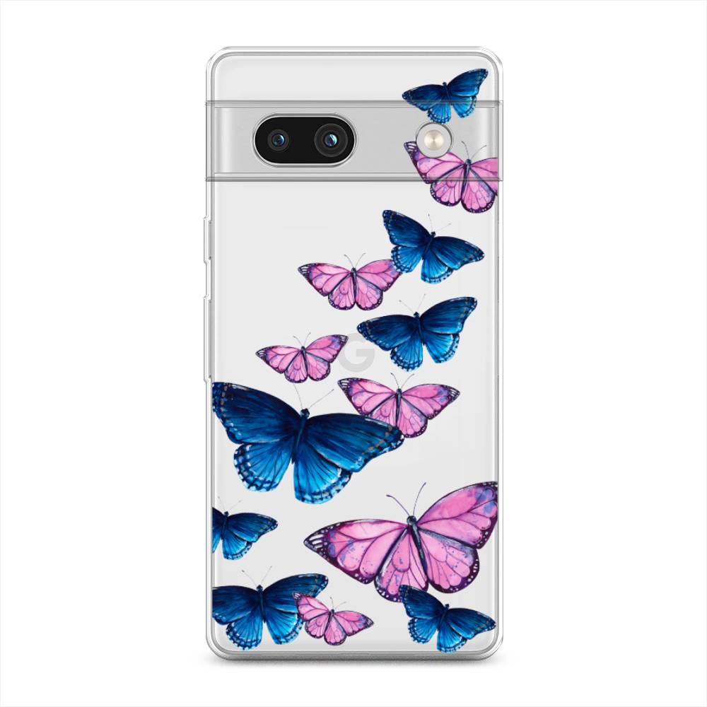 

Чехол Awog на Google Pixel 7A "Полет бабочек", Синий;черный;розовый, 271450-2