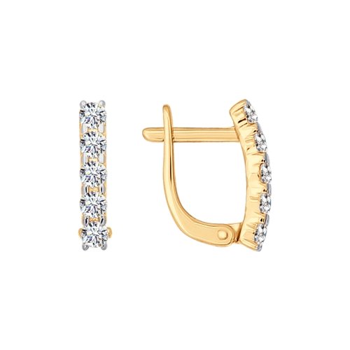 

Серьги из красного золота ЯХОНТ Золотой 125533, фианит, 125533