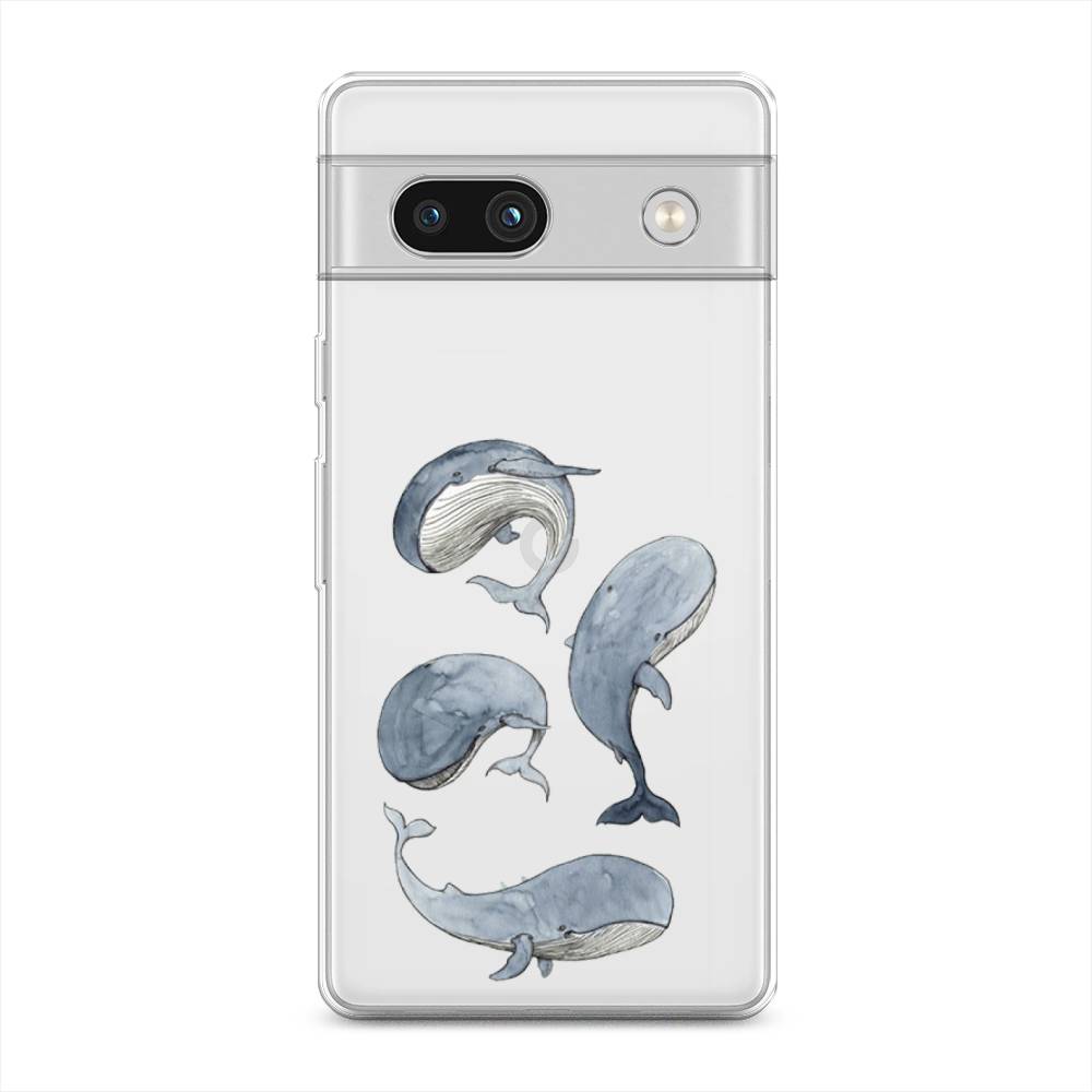 

Чехол Awog на Google Pixel 7A "Киты", Голубой;белый;прозрачный, 271450-1
