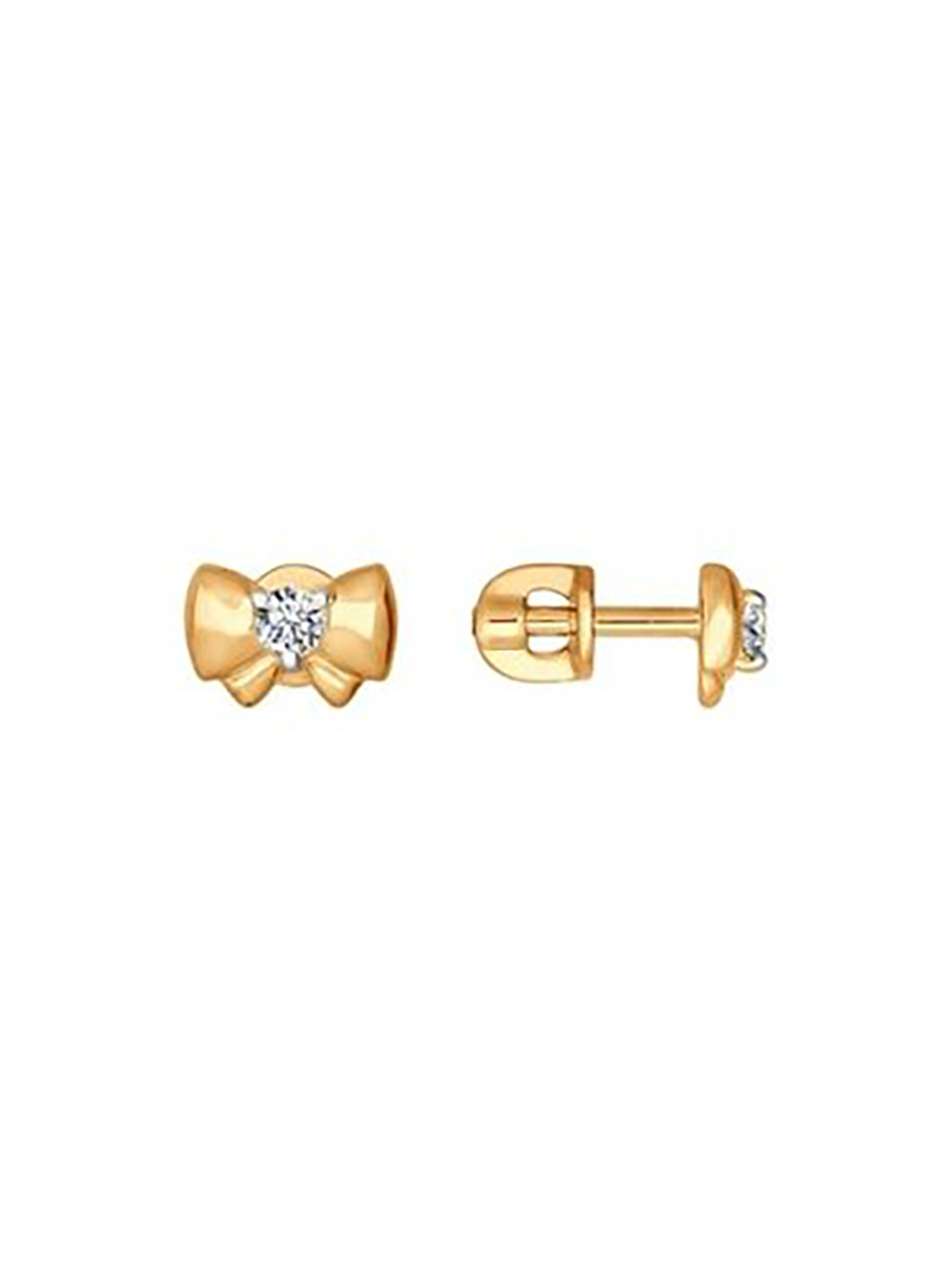 

Серьги из желтого золота с фианитом ЯХОНТ Ювелирный 125551, 125551