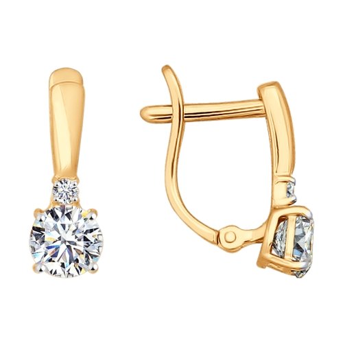 

Серьги из красного золота ЯХОНТ Золотой 125569, фианит, 125569