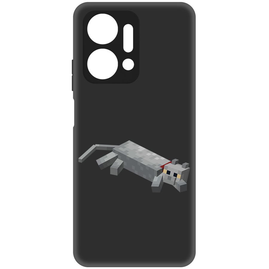 

Чехол-накладка Krutoff Minecraft-Кошка для Honor X7a Plus, Черный