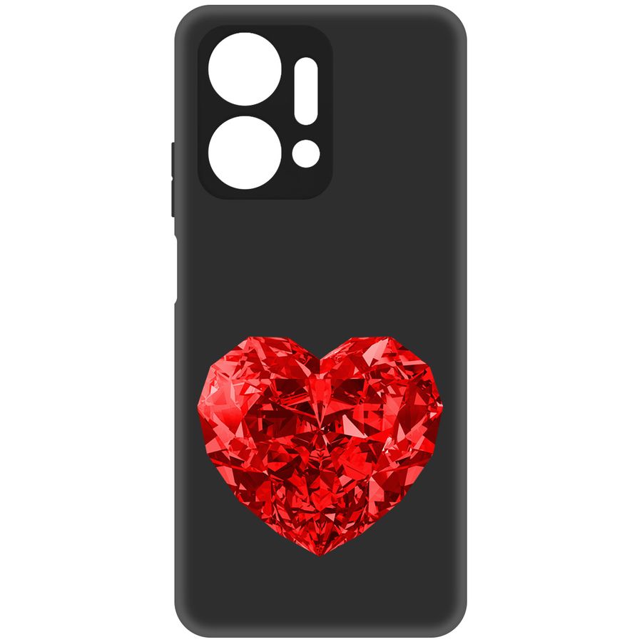 

Чехол-накладка Krutoff Рубиновое сердце для Honor X7a Plus, Черный