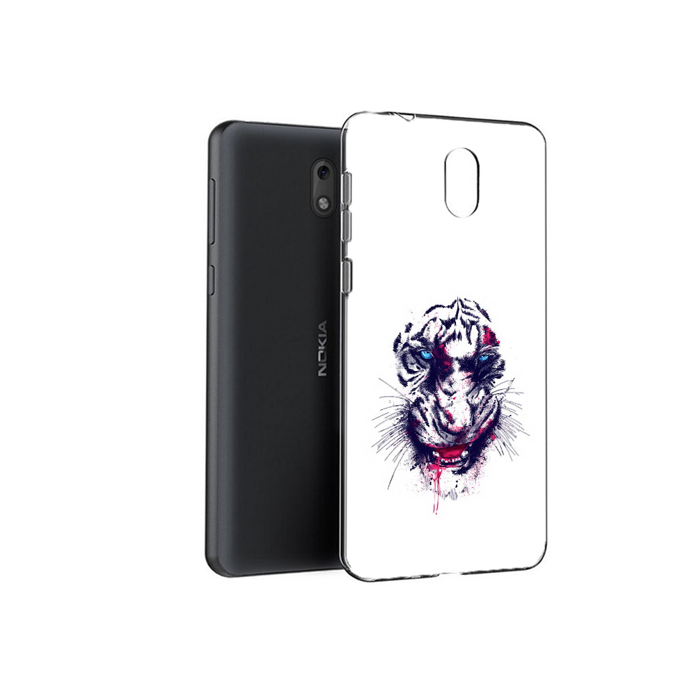 

Чехол MyPads Tocco для Nokia 2.1 безумный тигр (PT114269.92.228), Прозрачный, Tocco