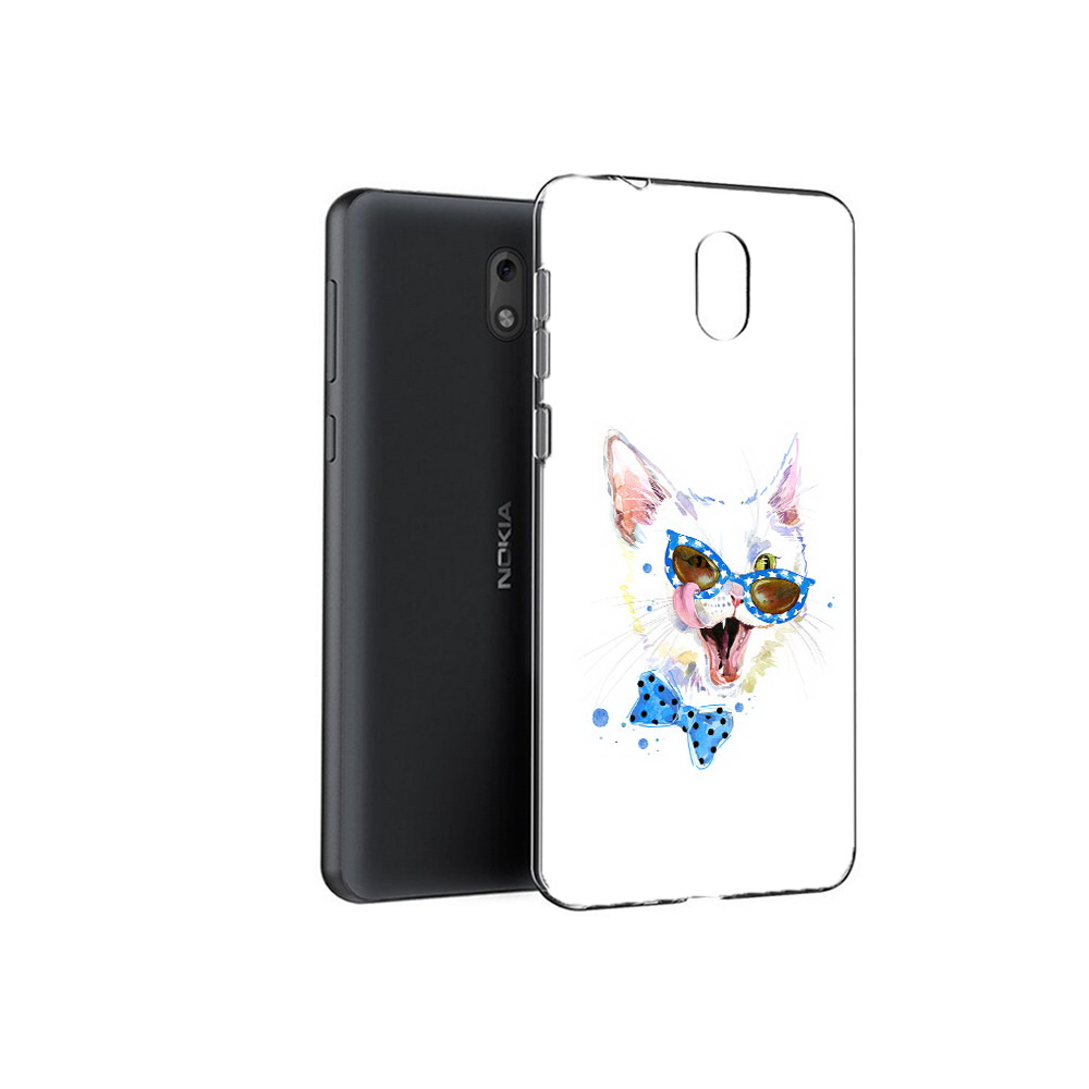 

Чехол MyPads Tocco для Nokia 2.1 белый кот (PT114269.92.229), Прозрачный, Tocco