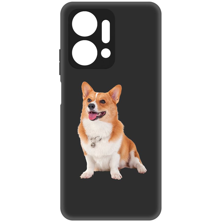 

Чехол-накладка Krutoff Корги для Honor X7a Plus, Черный
