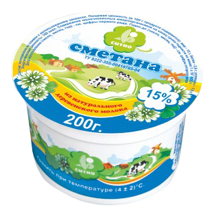 

Сметана Ситно 15% бзмж 200 г
