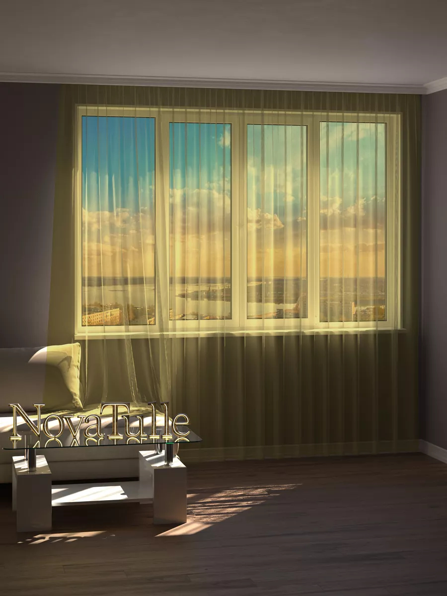 

Тюль NovaTulle сетка грек желтый 400х300, тгрек3