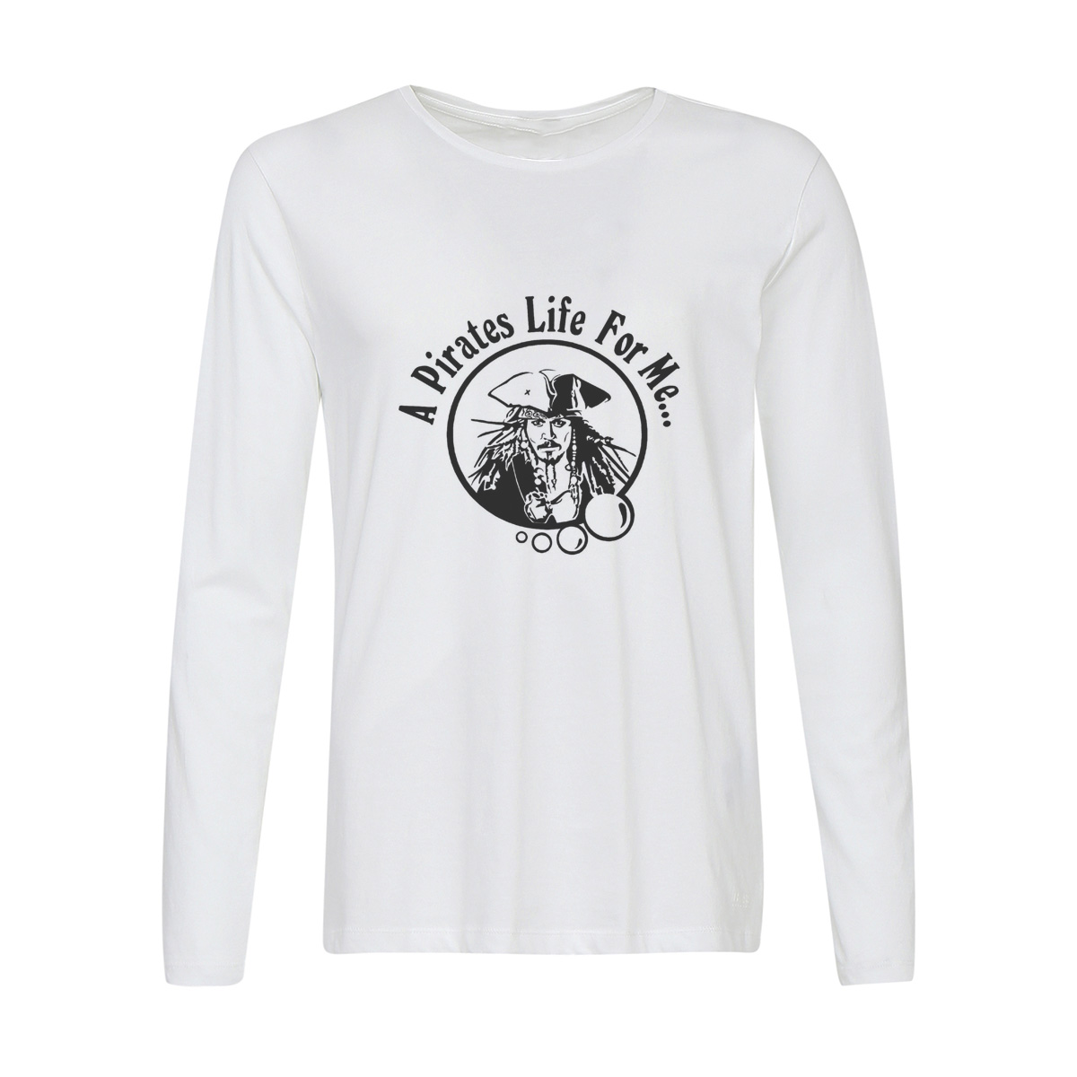 

Лонгслив CoolPodarok A pirates life for me... Джек воробей, Белый, 6w013593