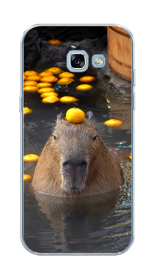 

Чехол на Samsung Galaxy A5 2017 "Капибара отдыхает", Коричневый;оранжевый;серый, 20650-1