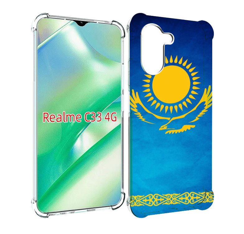 фото Чехол mypads герб и флаг казахстана для realme c33 4g