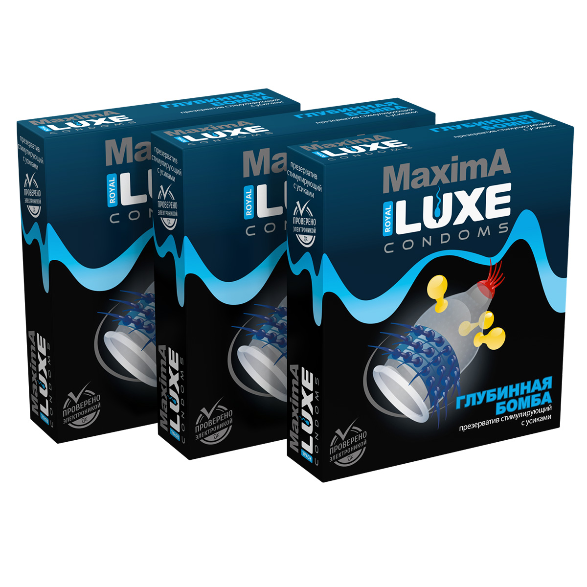 Презервативы Luxe Maxima Глубинная Бомба комплект из 3 упаковок