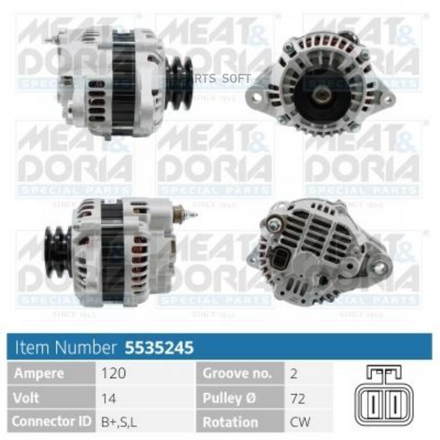 

MEAT&DORIA Генератор 14V 120A Mitsubishi Pajero III 3.2 D