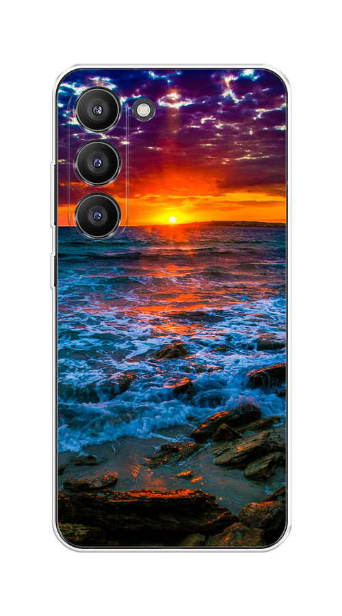 

Чехол на Samsung Galaxy S23 5G "Закат 1", Оранжевый;синий, 2107350-1