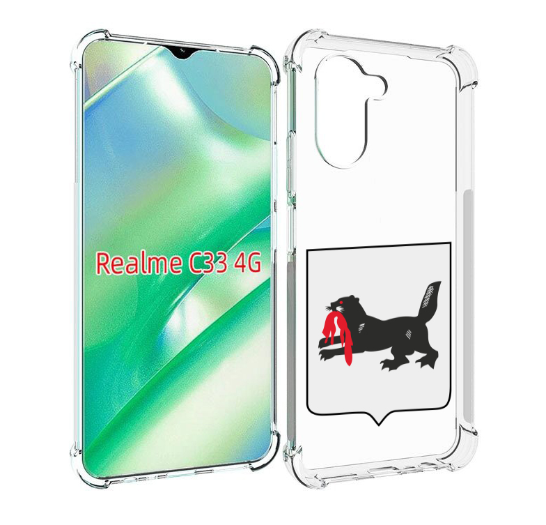 

Чехол MyPads герб-игркутскои-области для Realme C33 4G, Прозрачный, Tocco