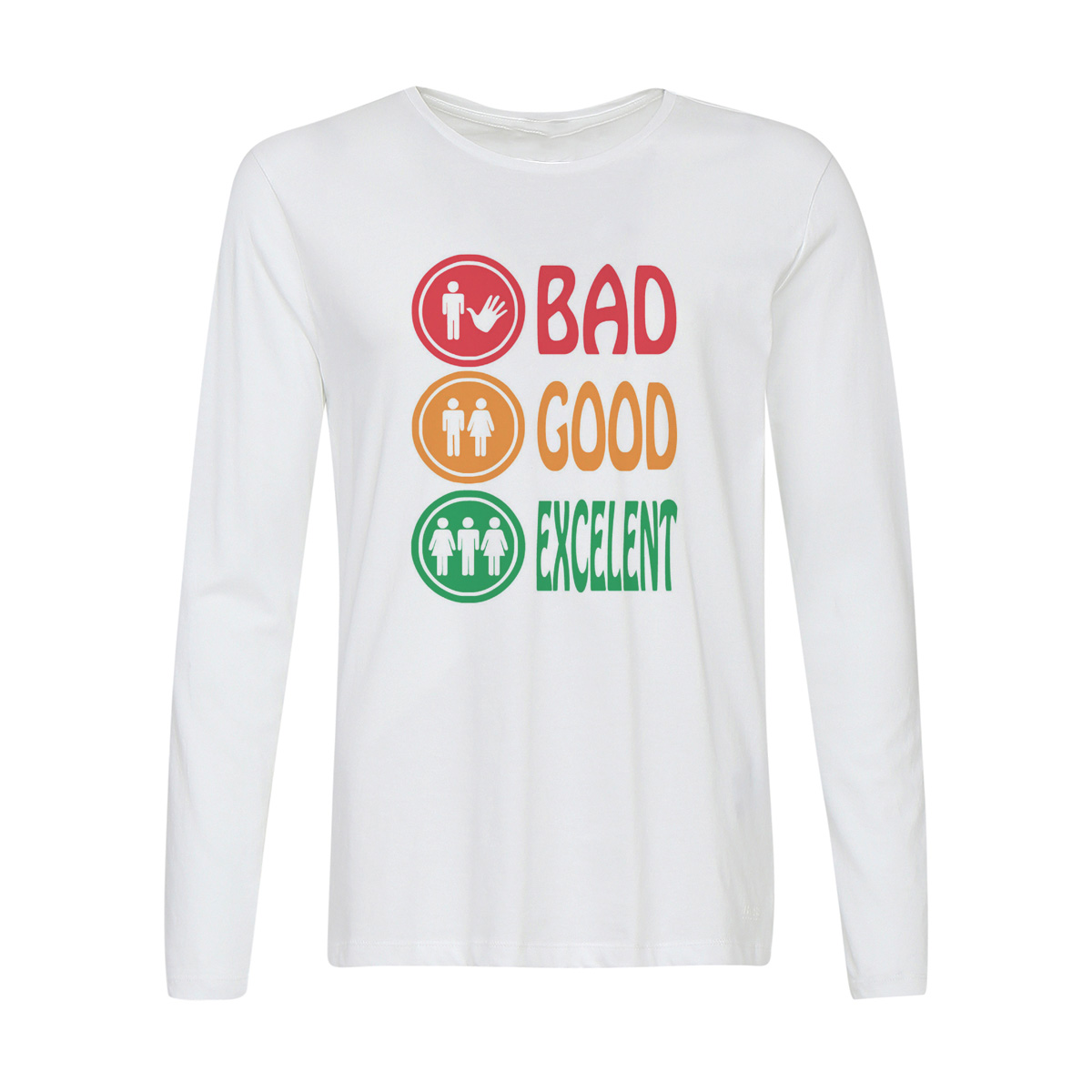 

Лонгслив CoolPodarok Bad good excellent значки, 6w013782