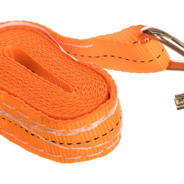 Стяжной ремень с крюками (25мм, 1,2т, 3м оранжевый) СТРОП-ПРО SP02982