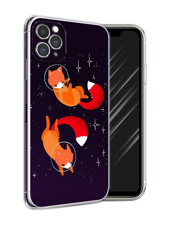 

Чехол Awog на Apple iPhone 11 Pro Max / Айфон 11 Pro Max "Лисы космонавты", Разноцветный, 12250-4