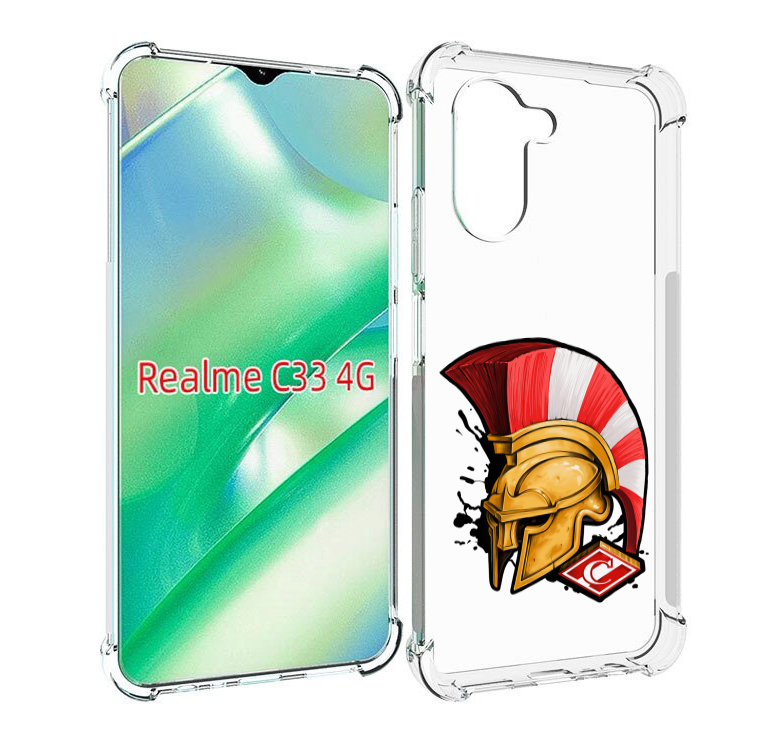 

Чехол MyPads ФК спартак шлем для Realme C33 4G, Прозрачный, Tocco