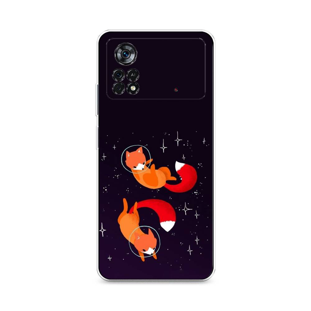 

Чехол Awog на Poco X4 Pro 5G "Лисы космонавты", Разноцветный, 313150-4