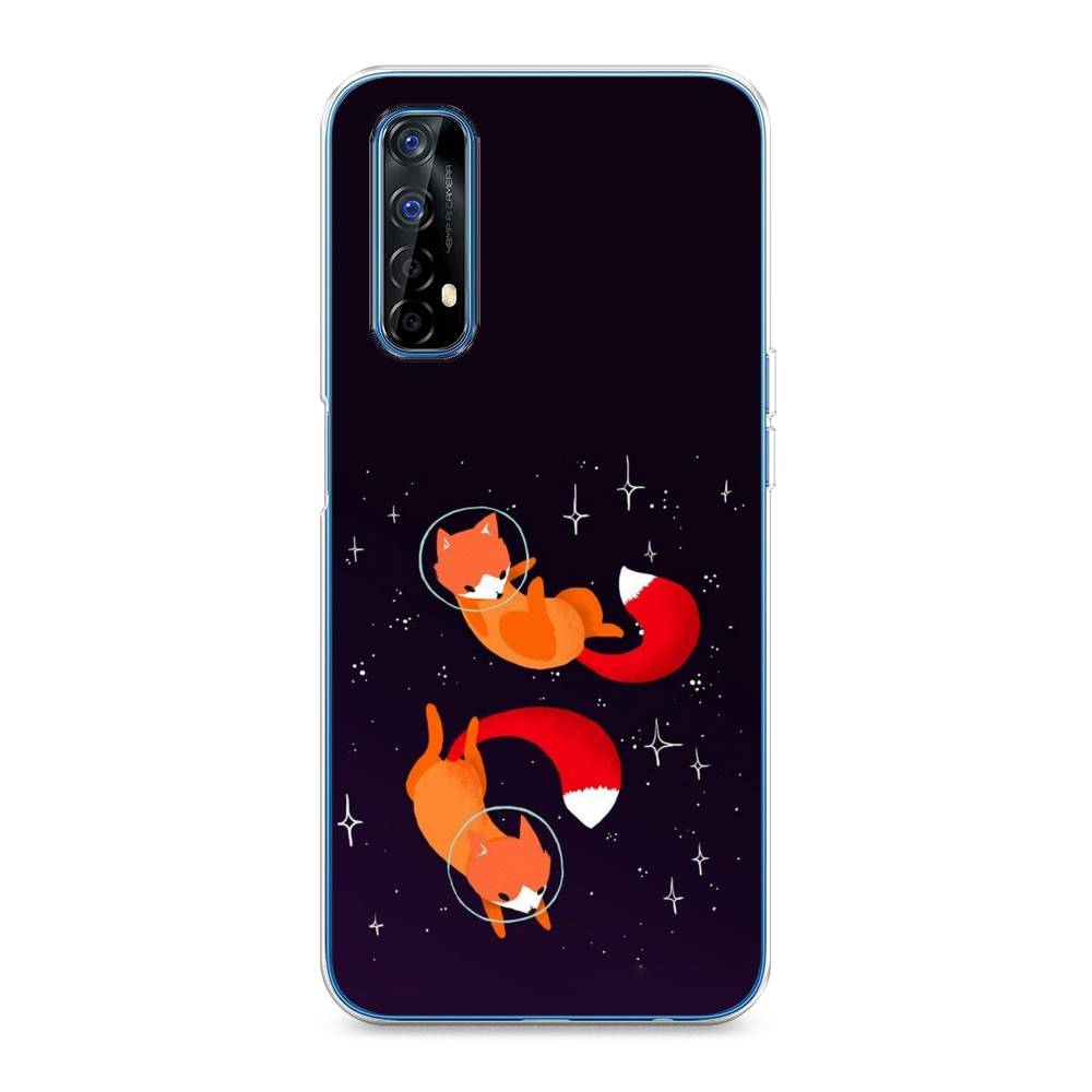 

Чехол Awog на Realme 7 "Лисы космонавты", Разноцветный, 254150-4