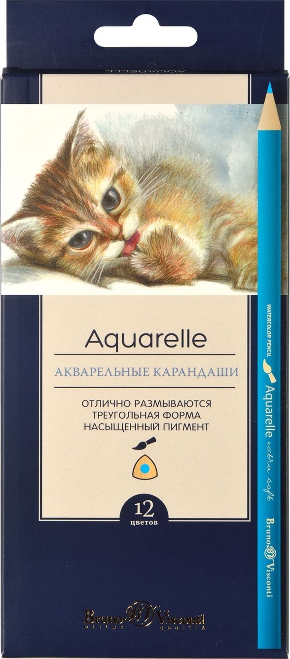 фото Карандаши акварельные bruno visconti 3 мм 12 цветов brunovisconti