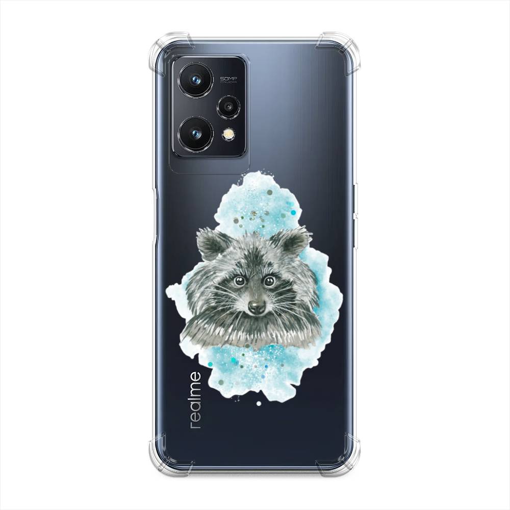 

Чехол Awog на Realme 9 5G "Енот в голубом облаке", Голубой, 2511151-1