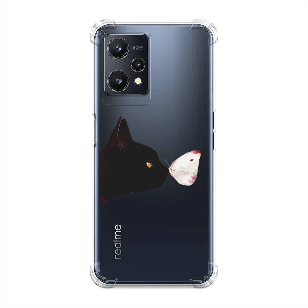 

Чехол Awog на Realme 9 5G "Черный кот и бабочка", Бежевый;черный, 2511151-1