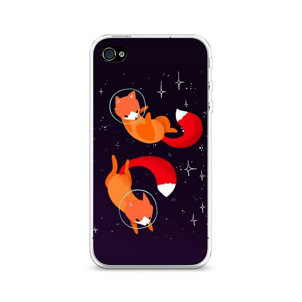 

Чехол Awog на Apple iPhone 4/4S / Айфон 4/4S "Лисы космонавты", Разноцветный, 10150-4