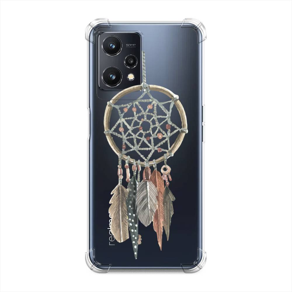 

Чехол Awog на Realme 9 5G "Ловец снов с перьями", Коричневый;зеленый, 2511151-1