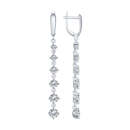 

Серьги из серебра с фианитом Яхонт Ювелирный 127766, 127766