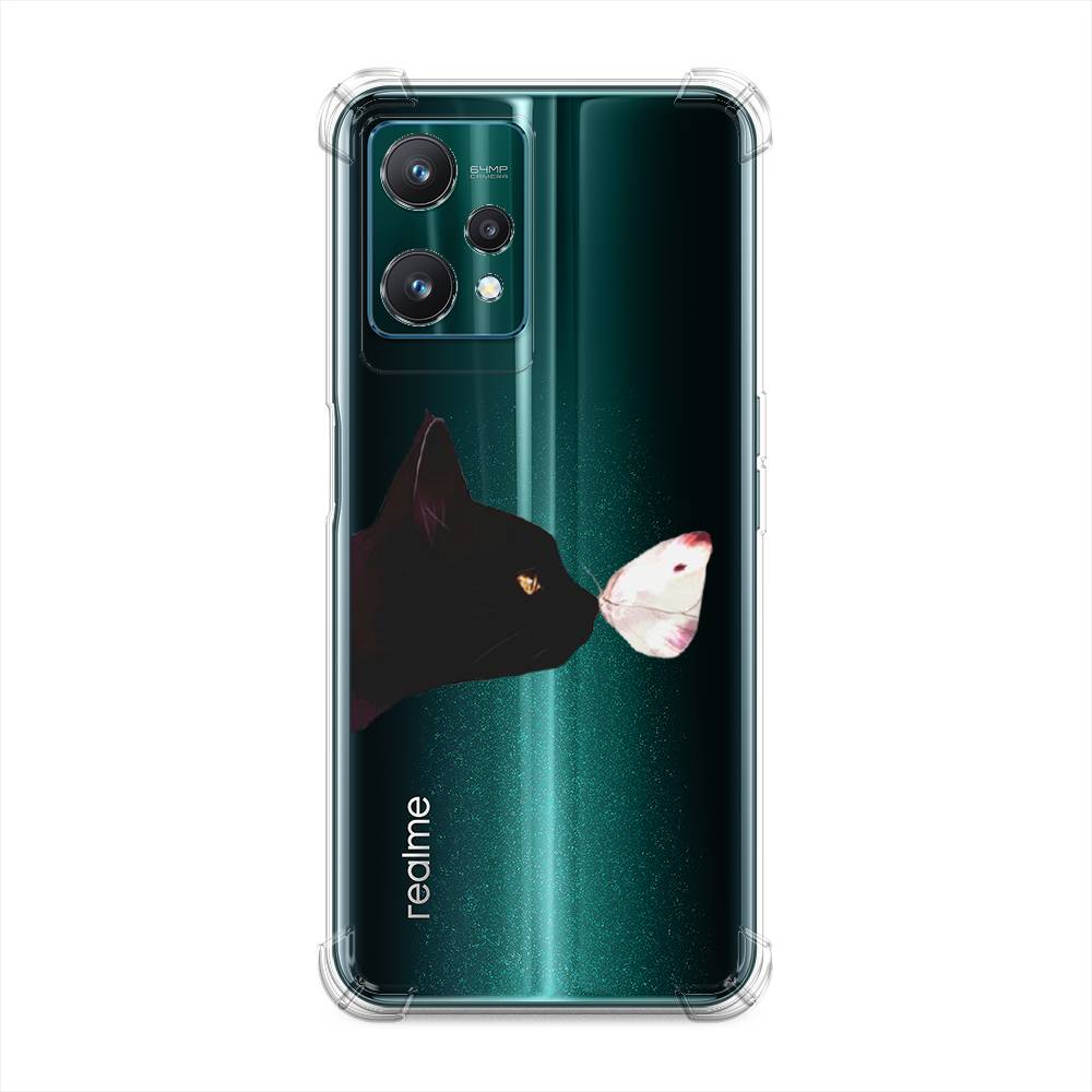 

Чехол Awog на Realme 9 Pro "Черный кот и бабочка", Бежевый;черный, 258851-1
