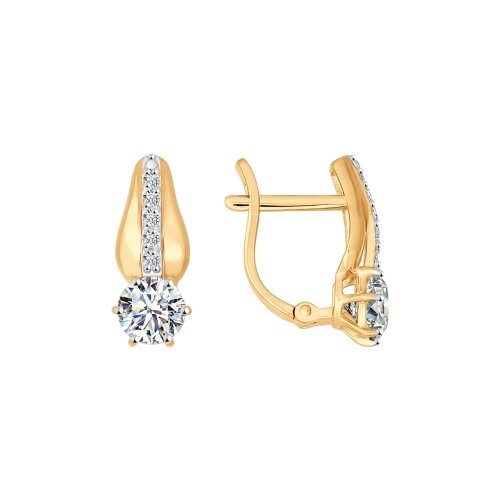 

Серьги из красного золота с фианитом Яхонт Ювелирный 128700, 128700