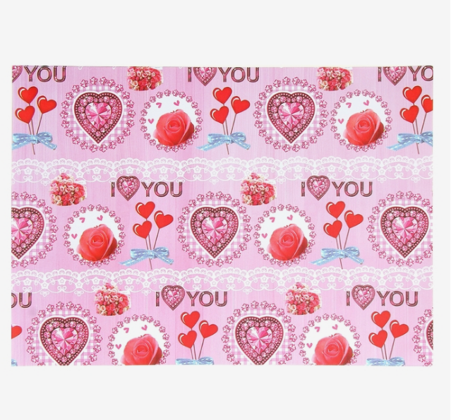 

Бумага для декора I love you 855582а, А4, 6 листов, Розовый