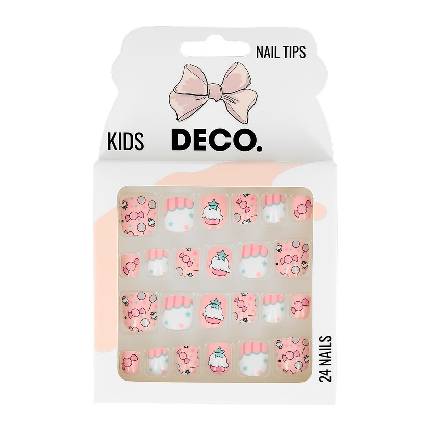 

Набор детских накладных ногтей DECO. KIDS самоклеящиеся sweet 24 шт. арт. 178953
