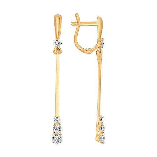 

Серьги из желтого золота со swarovski Яхонт Ювелирный 129094, 129094