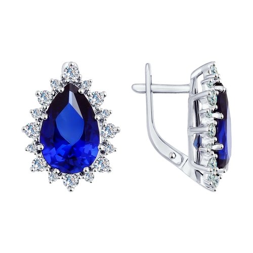 

Серьги из серебра ЯХОНТ Золотой 129421, сапфир/фианит, 129421