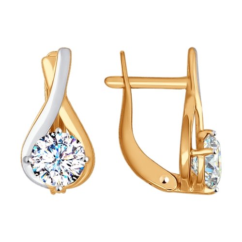 

Серьги из комбинированного золота с swarovski Yahont 129594, 129594