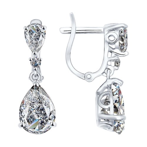 

Серьги подвески из серебра ЯХОНТ Золотой 129619, фианит, 129619