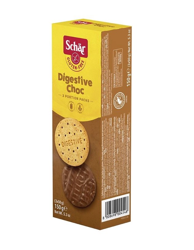 фото Dr. schar печенье в шоколадной глазури "digestive chok", 150г