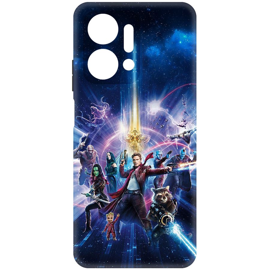 

Чехол-накладка Krutoff Стражи Галактики. Все вместе для Honor X7a Plus, Черный