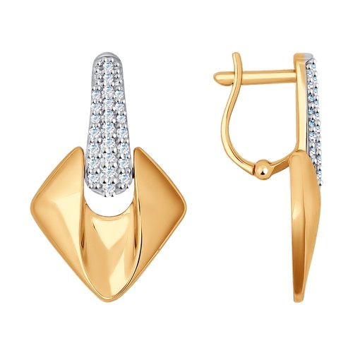 

Серьги из красного золота с фианитом Яхонт Ювелирный 129895, 129895