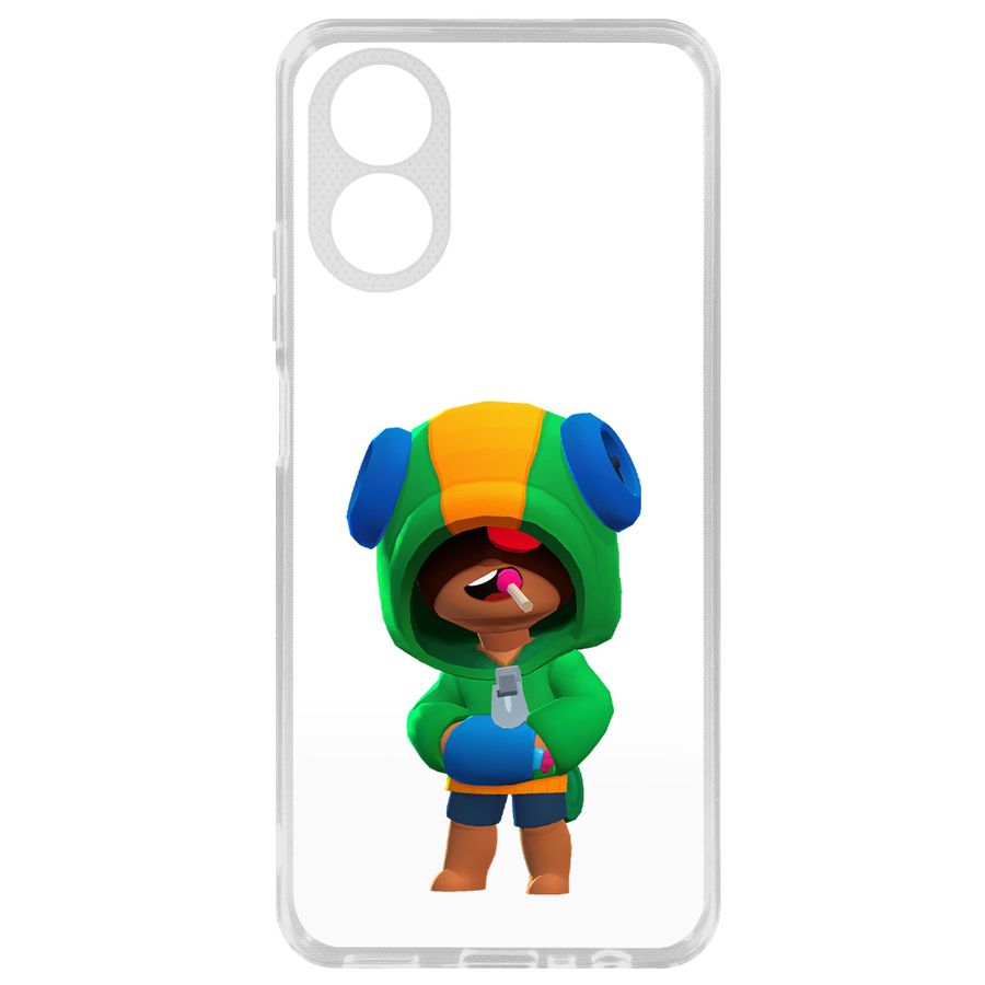 

Чехол-накладка Krutoff Brawl Stars-Леон для Oppo A18, Прозрачный