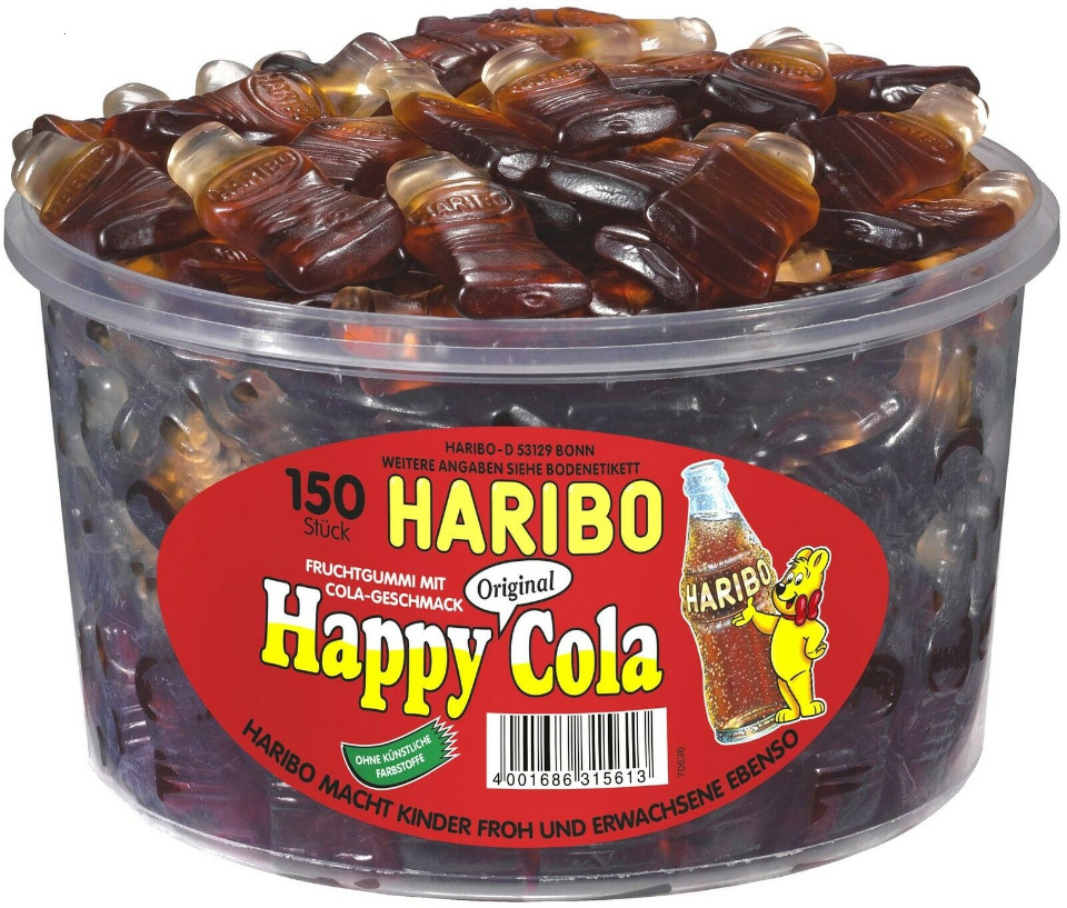 Haribo Жевательный мармелад Happy Cola банка 1200 гр